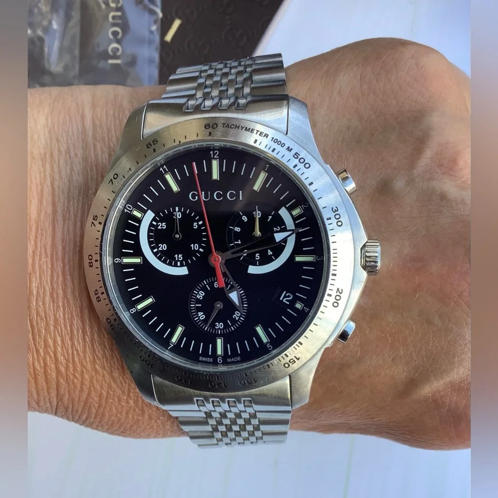 Mens Gucci Silver Stainless Steel Watch 🌟BEAUTIFUL ❤️‍🔥